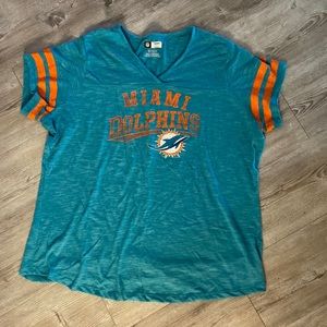 NFL Women’s Team Apparel Miami Dolphins Ringer T-Shirt XXL Plus Size